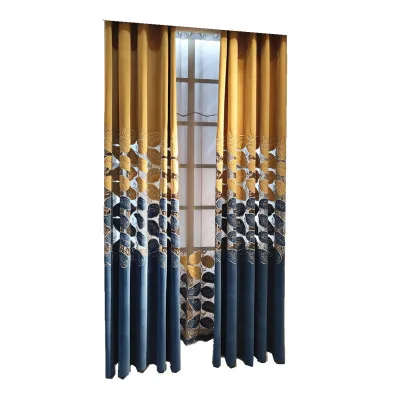 Синие листья занавески Европейский стиль Современная Гостиная/вилла