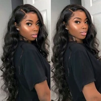 hd transparent long body wave lace front wig 150 density 5x5 13x4 lace front wig remy 34 36 inch hd lace frontal wig black wome