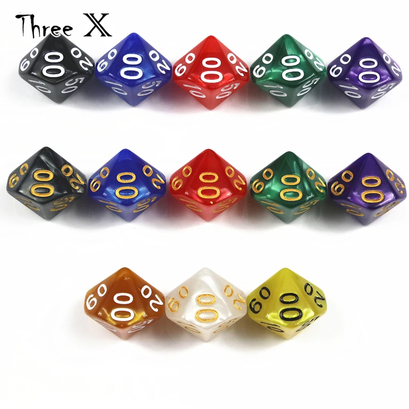 Высококачественные кости TRPG с перламутровым эффектом D10 %(00 90) для игр DND10 боковыми
