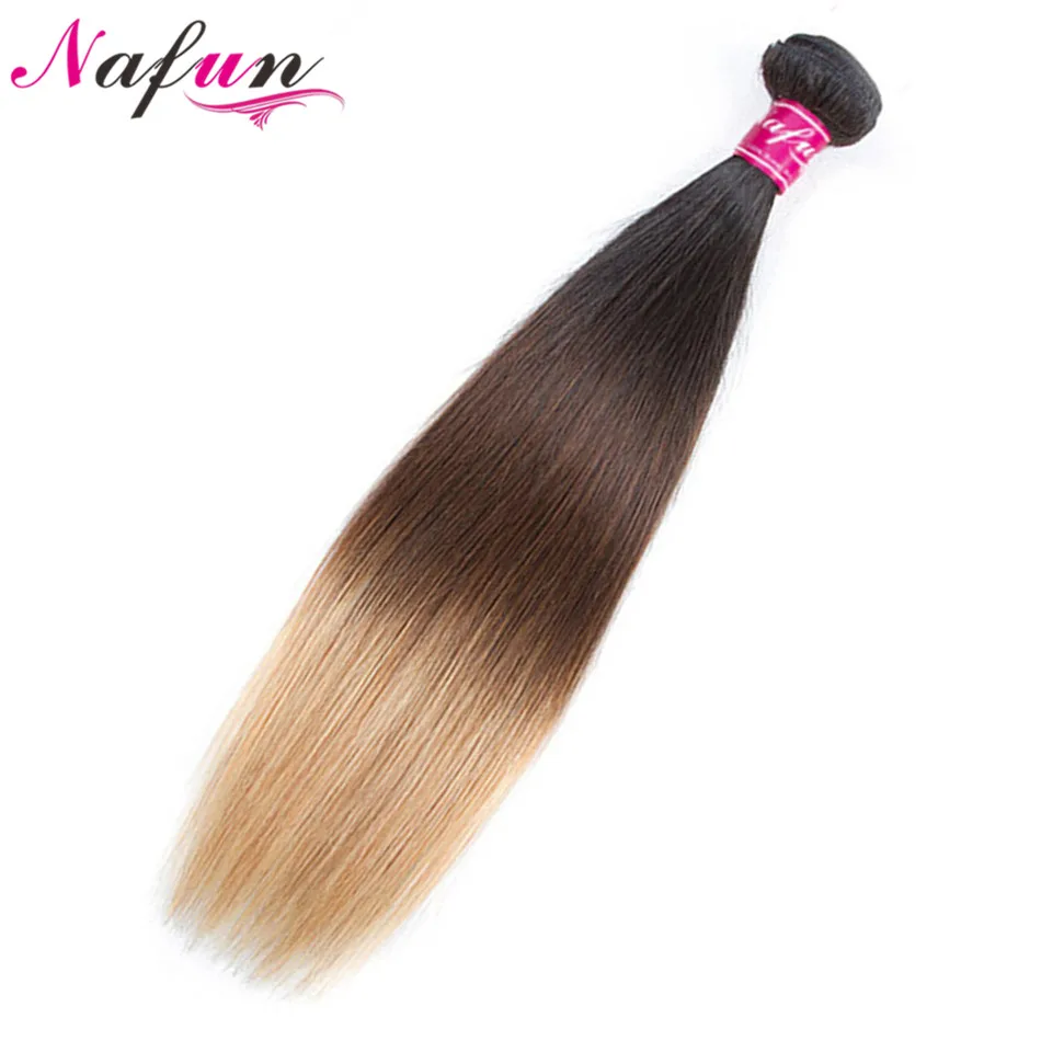 Нафун предварительно окрашенные Омбре волосы переплетения черный и блонд 1B/4/27 100%