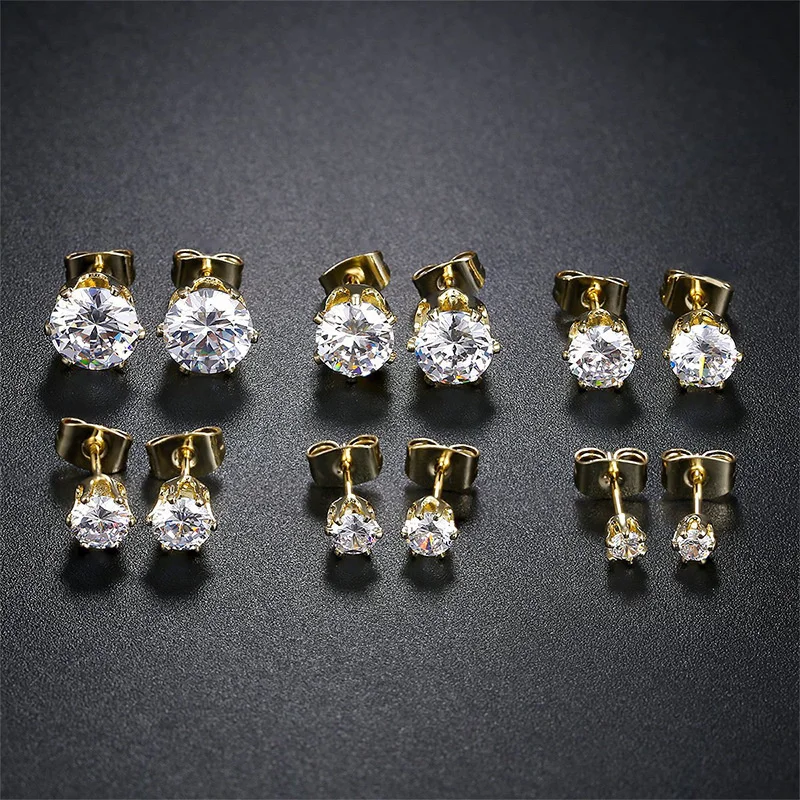 

Classic Popularity accessories ear studs gold cubic fashion advanced jewelry shine zircon zirconia earrings