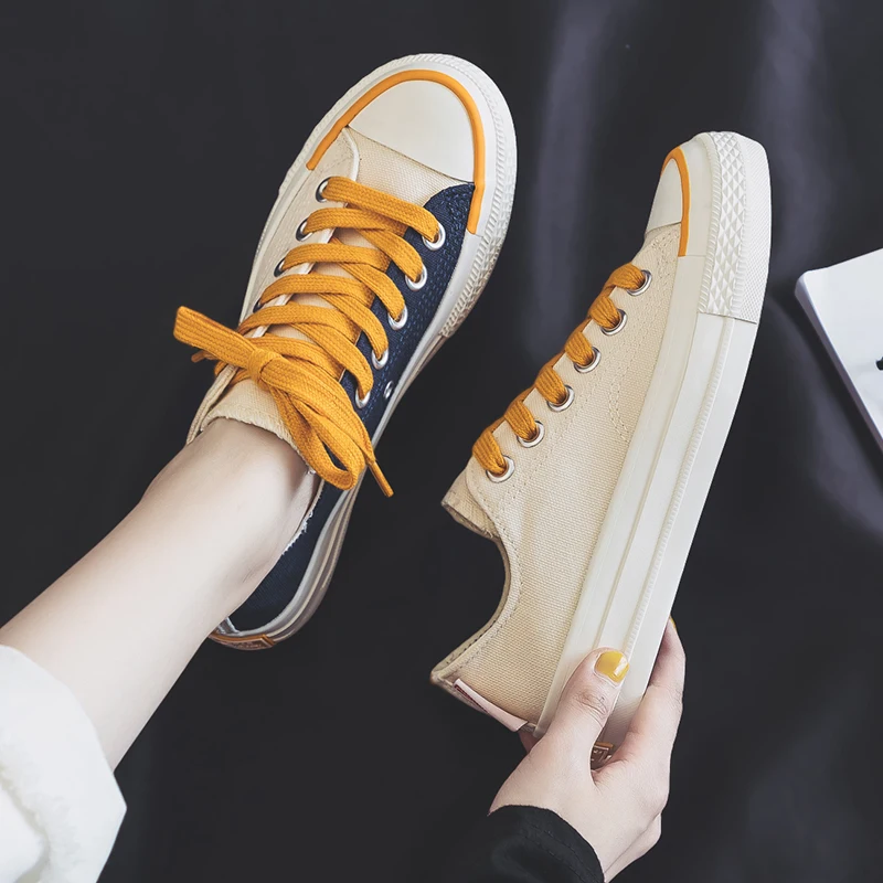 Женская парусиновая обувь коллекция 2019 года сезон осень модные кроссовки на