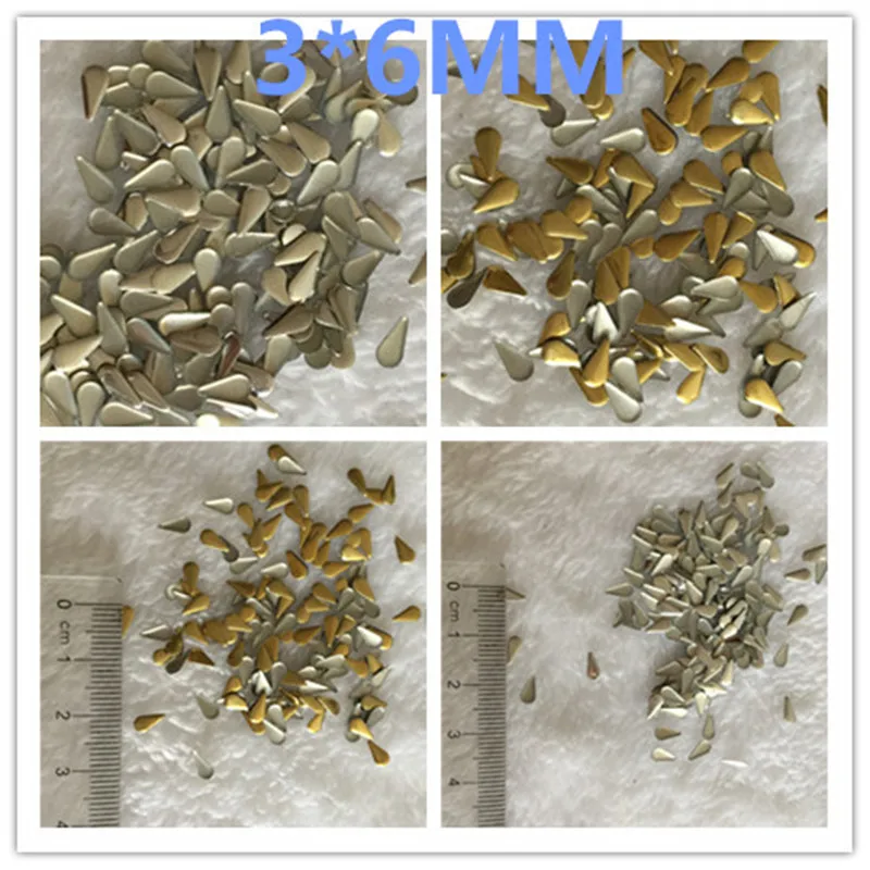 Серебряные/Золотые стразы горячей фиксации в форме капли свободные бусины