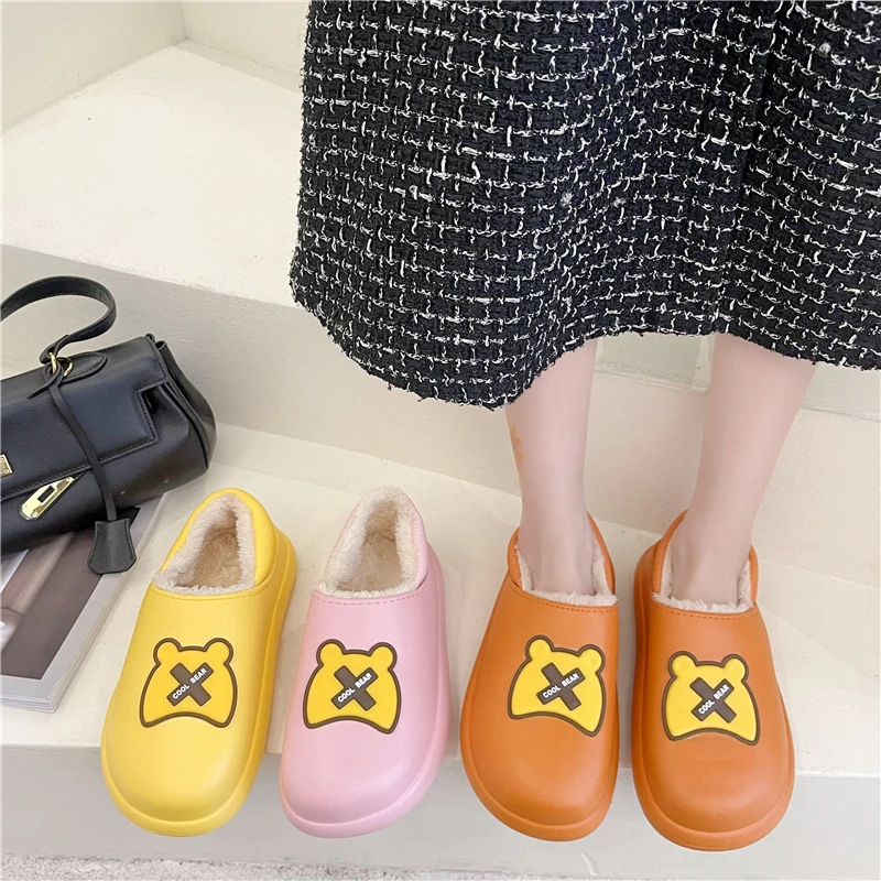 Зимние домашние и уличные тапочки для влюбленных из хлопка Симпатичные