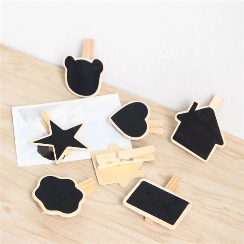 1 шт./лот Kawaii облако Медведь голова Сердце Маленькая деревянная доска зажим для