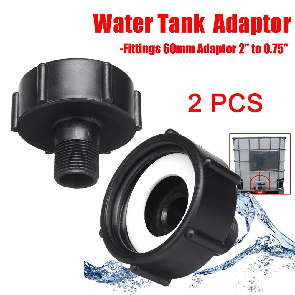 2Pcs 1000L IBC Water Tank Garden Hose Adapter Fitting 60mm Adaptor 0.75" C66 | Обустройство дома