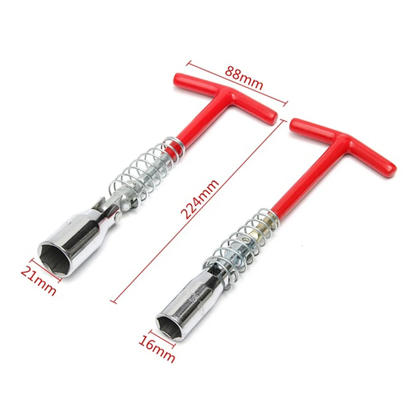 

Universal 16mm/ 21mm Spark Plug Removal Tool Spanner Socket Wrench T Grip Handle Flexible Spanner Socket T Handle T Bar