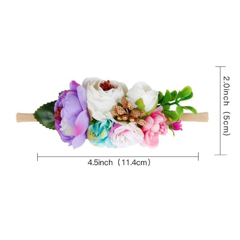 

3 Pcs Newborn Photography Props Baby Floral Headband Hairband Princess Headdress