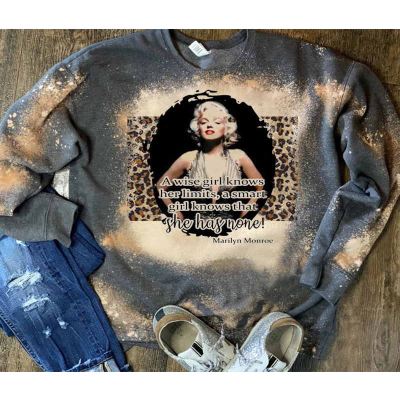 

Marilyn Monroe Vintage Tie-Dye Print Crew Neck Sweatshirt