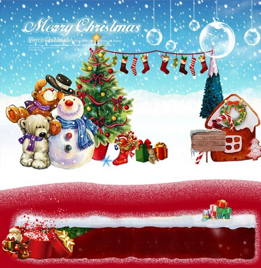 Рождественская Настенная Наклейка Рождество подарок Съемная Искусство домашний