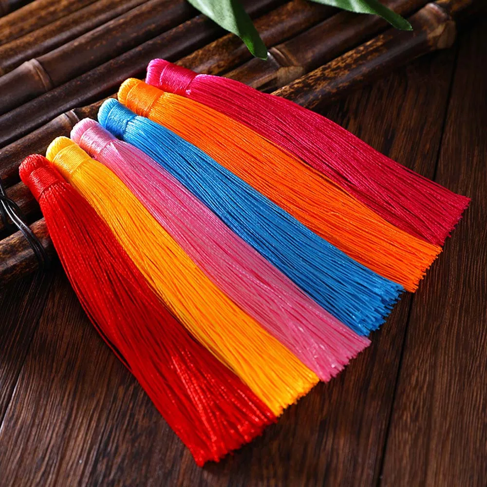 Многоцветная отделка из шелка и полиэстера 12 см кисточки хлопка с бахромой для