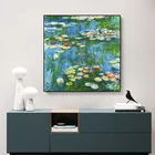 Знаменитая картина Водяные лилии Клода Моне, холст, живопись, плакаты и принты, импрессионистское искусство, картины для домашнего декора