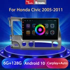 Автомагнитола Srnubi, 2 Din, Android 10, Wi-Fi, для Honda Civic 2005-2012, мультимедийный видеоплеер, Авторадио, навигация, GPS, стерео, DVD
