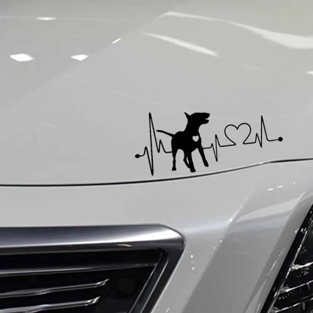 

Bull Terrier Dog Electrocardiogram Car Body Window Decals Sticker Decoration