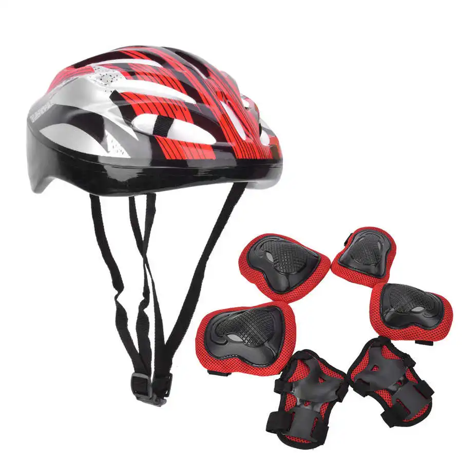 7 шт./компл. взрослых Безопасность шлем колено колодки наборы перчаток Велоспорт