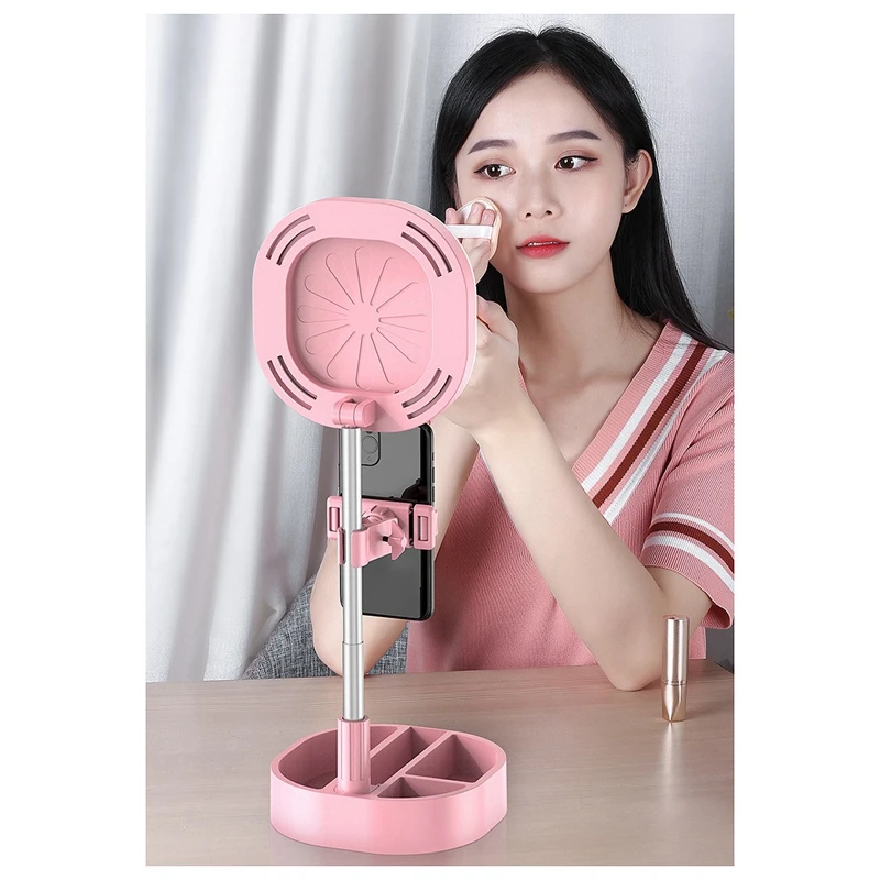 

LED Ring Light Tabletop Fill Light Mini Video Lamp with Phone Holder for Phone Selfie Makeup Live Video Photography