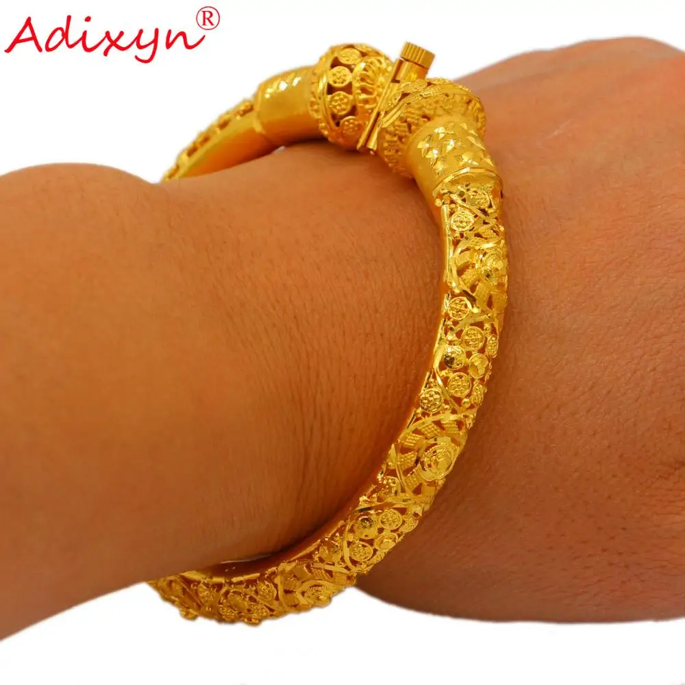 Adixyn Роскошный 24 К золотой браслет и ювелирные изделия для женщин Африканский