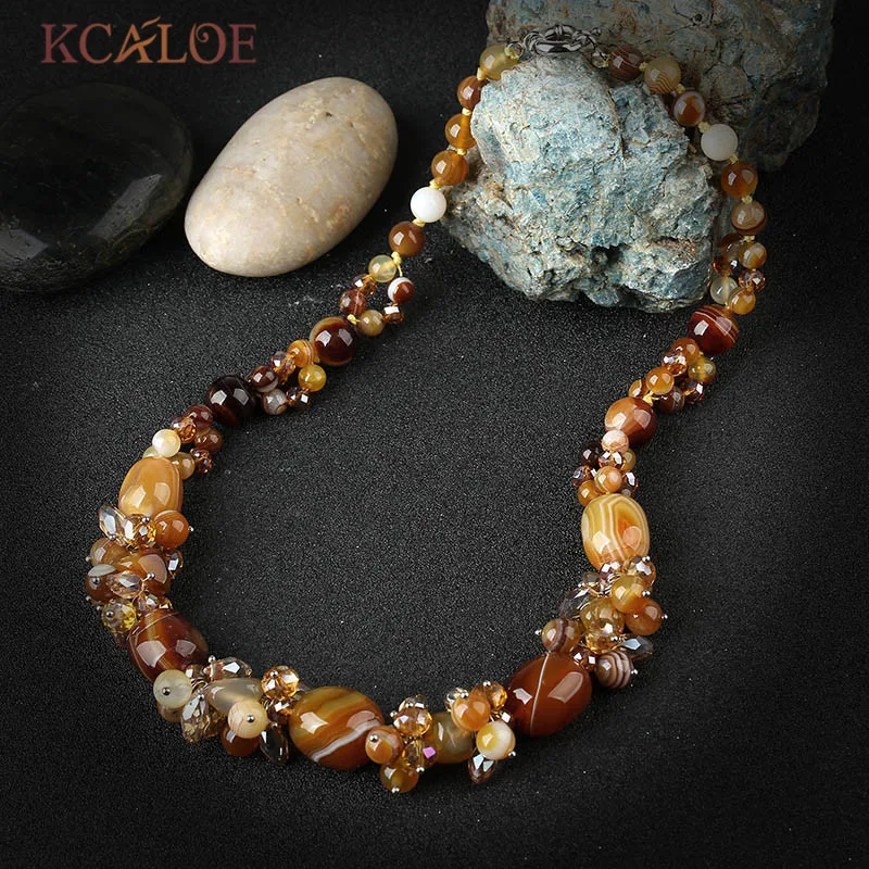 Женские винтажные подвески из натурального камня KCALOE колье ручной работы с