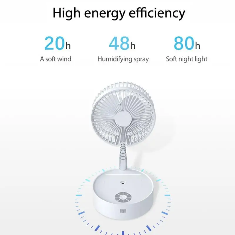 

Portable USB Charging Remote Control Shaking Head Fan Wireless Folding Retractable Fan Humidifying Silent Water Cooling Fan