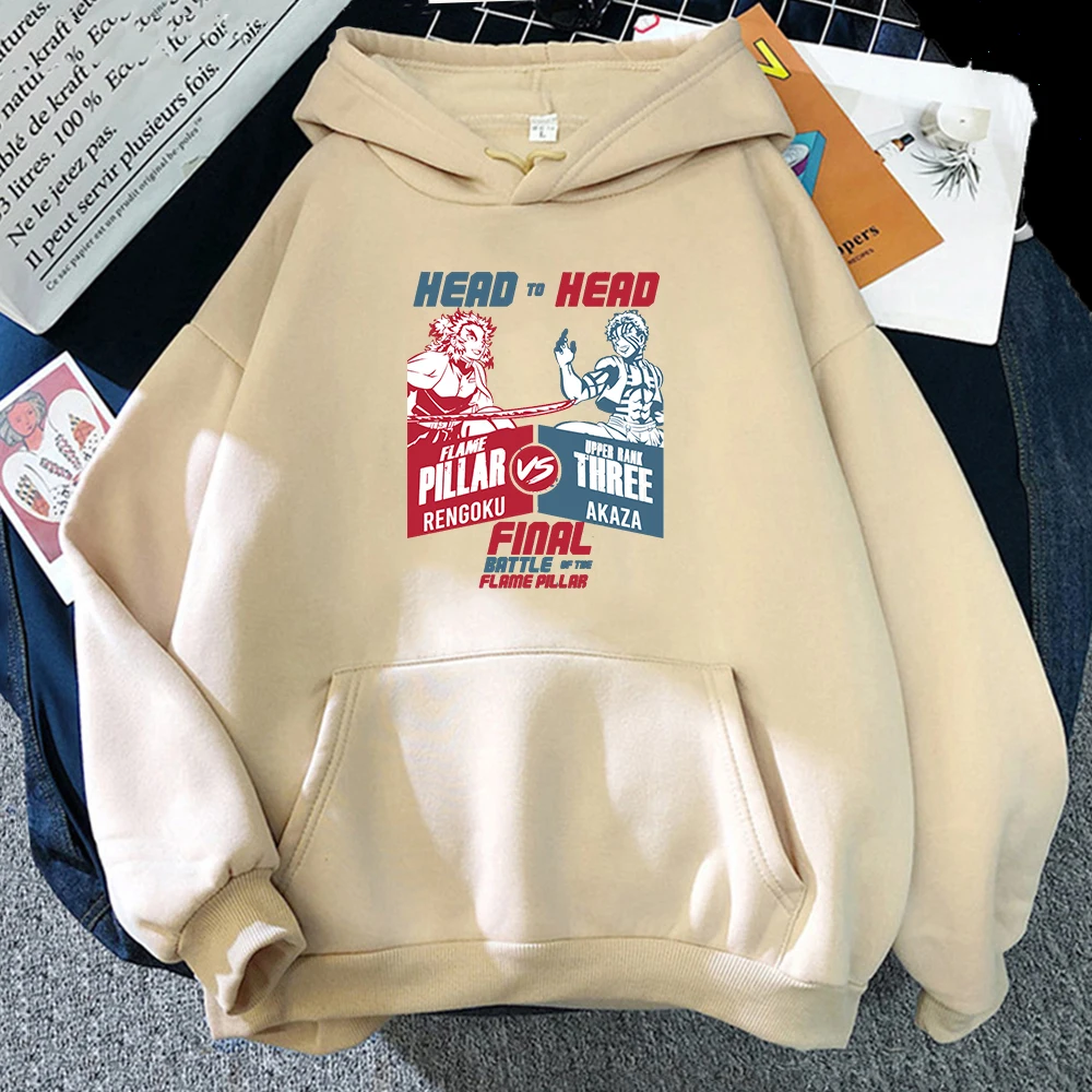 

Demon Slayer Sweatshirt Female Casual Hoodies Women Men Autumn Winter Funny Hip Hop Tops Japanese Anime Rengoku Kyojuro Pullover