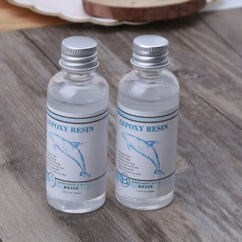 

3 Ounce Clear Crystal Resin AB Resin 1:1 Clear Hard Epoxy Resin Jewelry Making