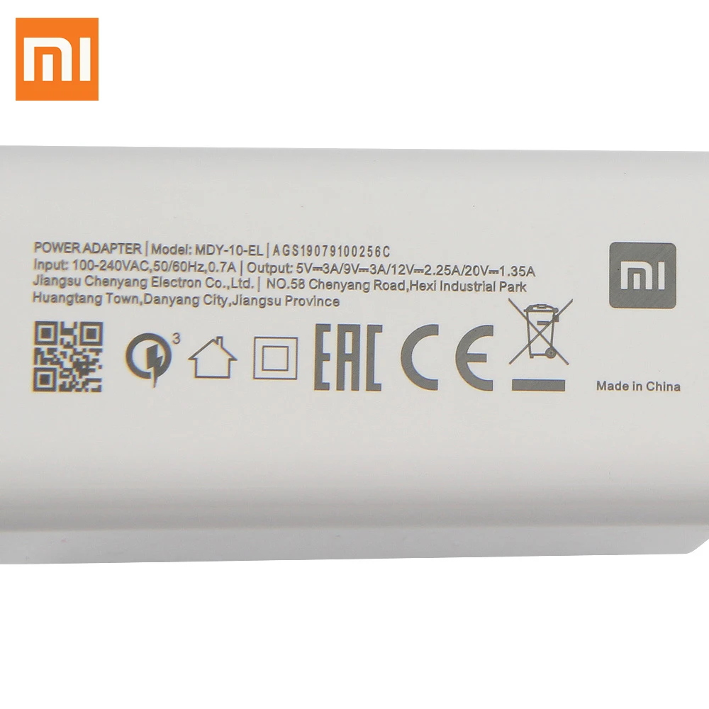 Зарядное устройство Xiaomi 27 Вт быстрое зарядное QC 4 0 адаптер Type-C для Mi10 PRO Mi9 Redmi note8