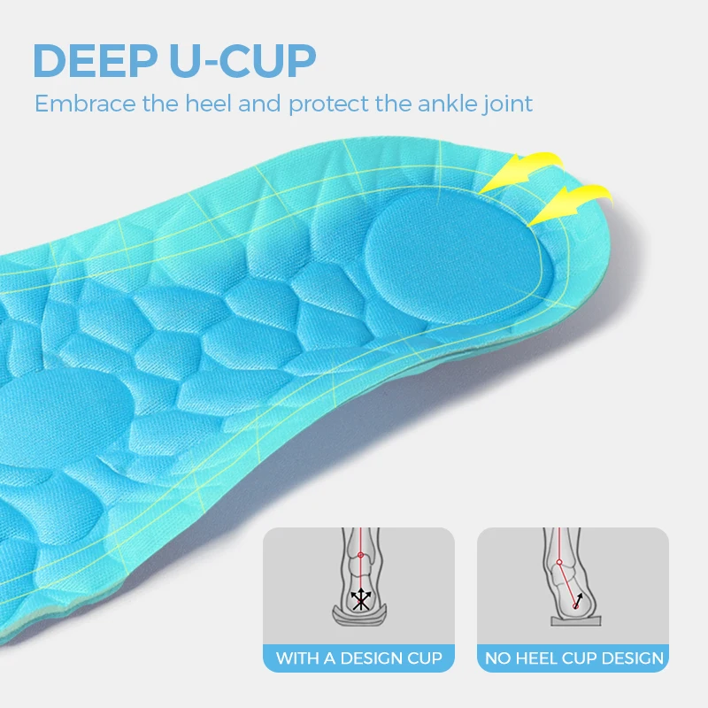 BANGNI Men/Women Memory Foam Insole for Shoes Cushion Shoe Pad Arch Support Running Insoles Comfort Sweaty Feet Shoe Accessories