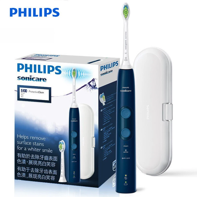 Электрическая зубная щетка Philips Sonicare HX6851 с мультирежимным индикатором вогнутой выключатель питания с магнитной подвеской импульсный двигатель