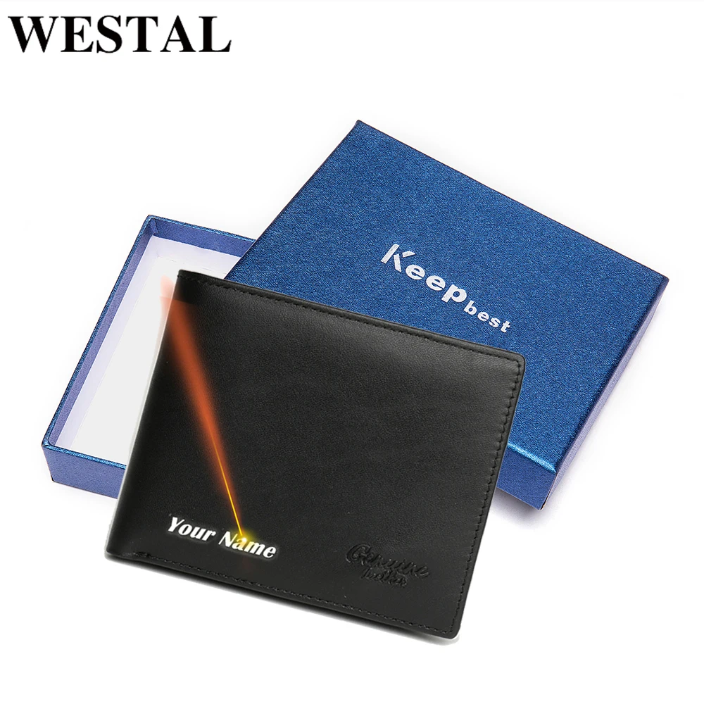 WESTAL натуральная кожа клатч мужской кошелек короткие бумажник ретро маленькие