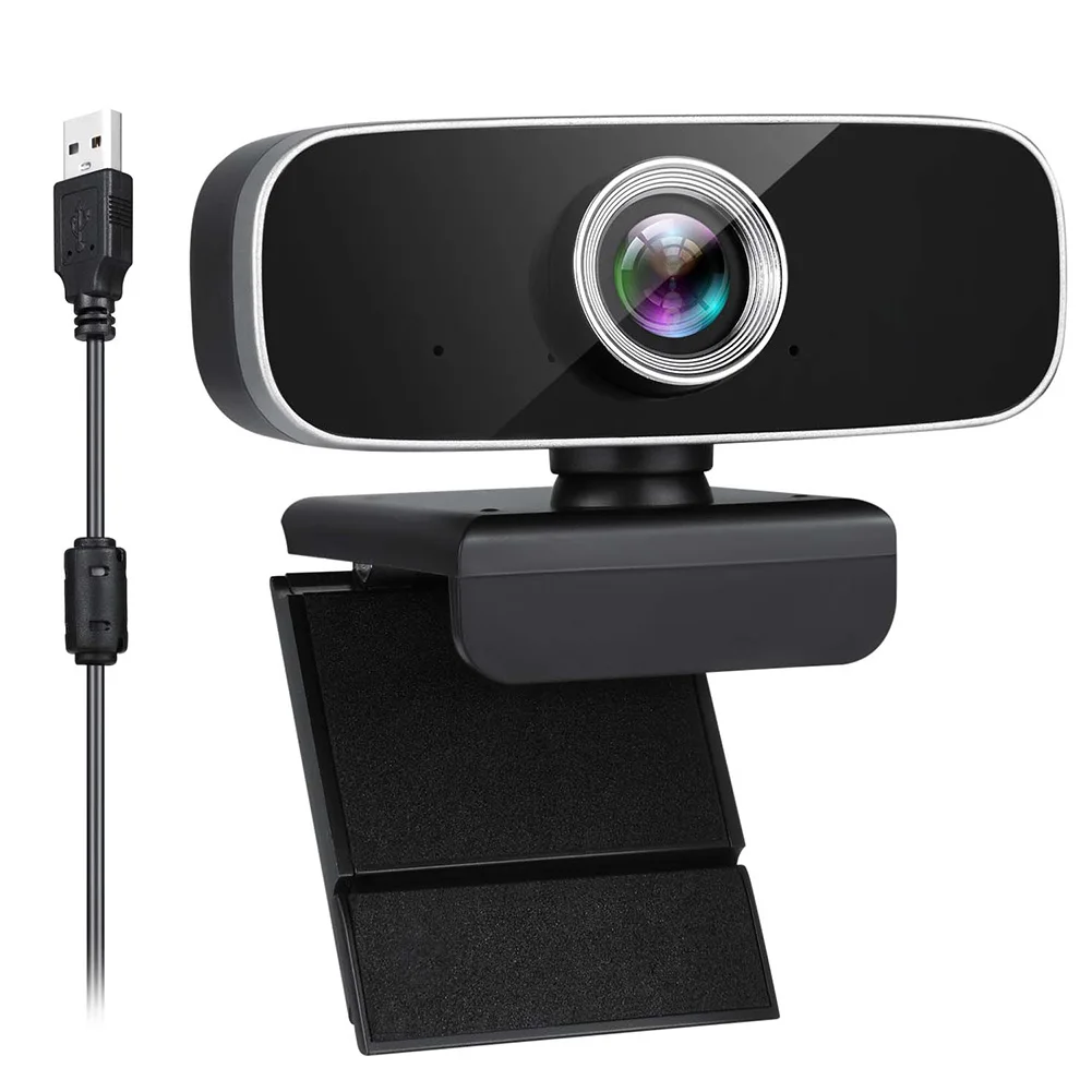 

1080P HD Extended View Wide Angle Camera Online Conference Privacy Cover Live Broadcasting Computer Webcam Built In Microphone