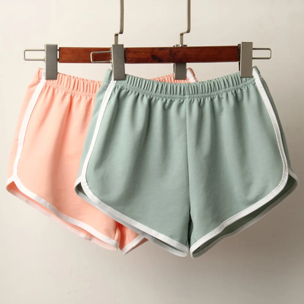 Sports Shorts Women Summer 2020 New Candy Color Anti Emptied Skinny Casual Lady Elastic Waist Beach Correndo Short Pants | Женская