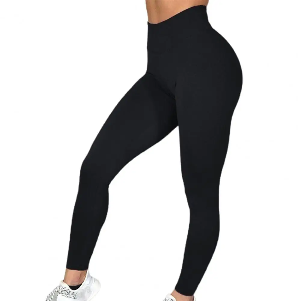 

Women Comfortable Elastic Waist Leggings Letters Printed Skin-friendly Casual Stretchy Slim Pants for Yoga