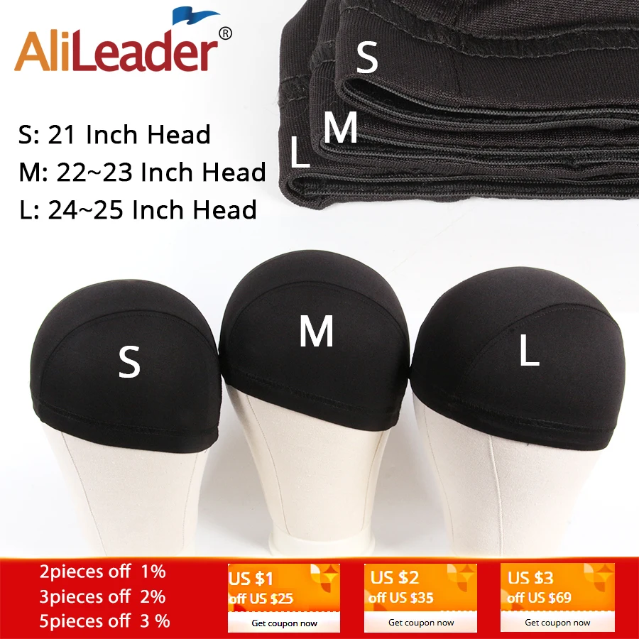 AliLeader L/M/S дешевые упругие сетки купол парик крышка для изготовления человеческих волос парики бежевый черный сетка спандекс Glueless Hairnets парик Лайнер