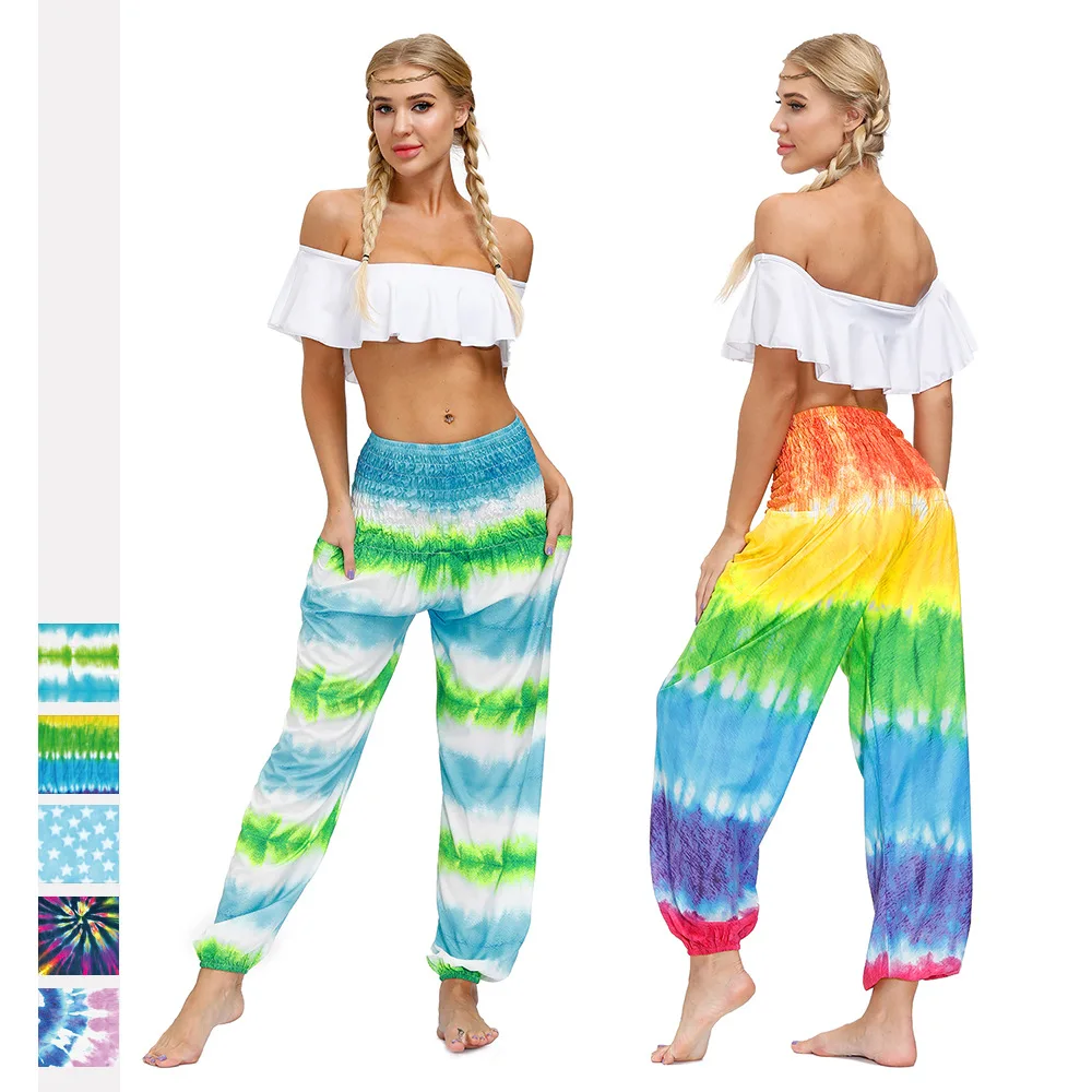 Брюки для йоги в стиле хиппи мужчин и женщин повседневные свободные штаны брюки с