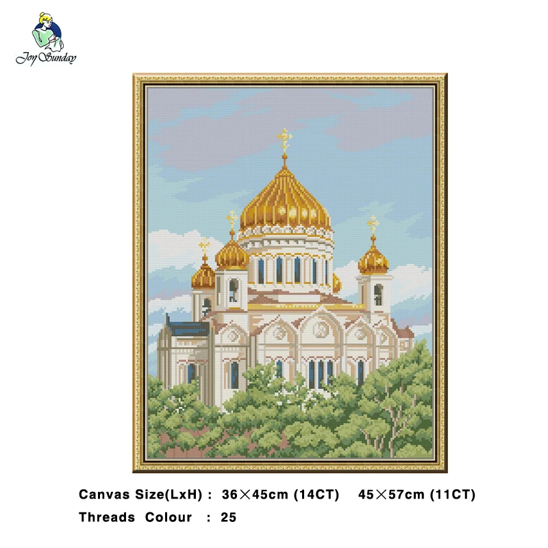 

Castle 10 Painting 14CT 11CT Counted Cross Stitch Kits Embroidery Sets Needlework Sets Home Decor
