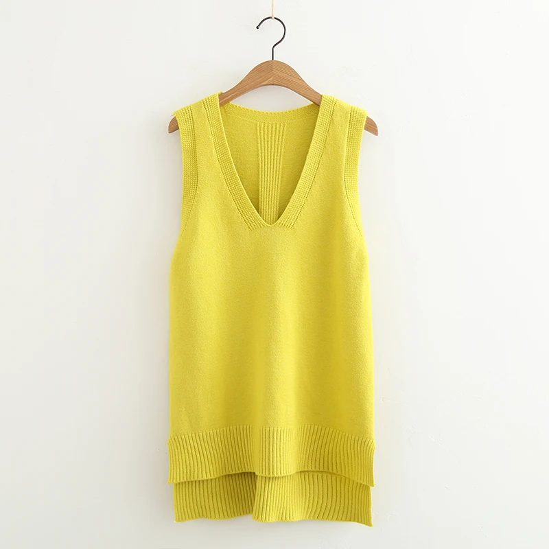 2021 Spring Summer O Neck Women Sweater Vest Sleeveless Knit Female Cotton Soft Elastic Solid Colore Pullovers | Женская одежда