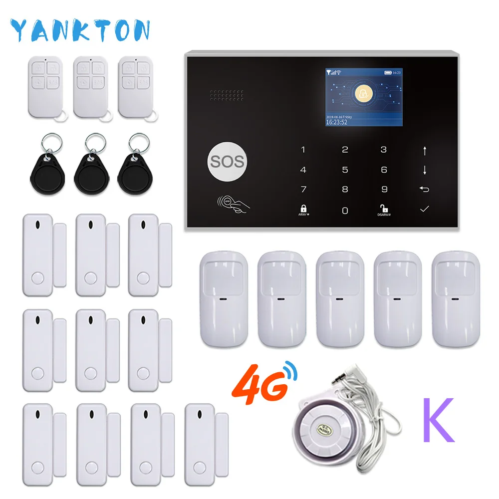 YK-002-4G-G30-K Tuya 433 МГц беспроводной Wi-Fi 4G& 3g домашняя система охранной сигнализации 11 языков охранная сигнализация хост приложение пульт дистанционного управления для Android и IOS - Цвет: YK-002-4G-G30-K