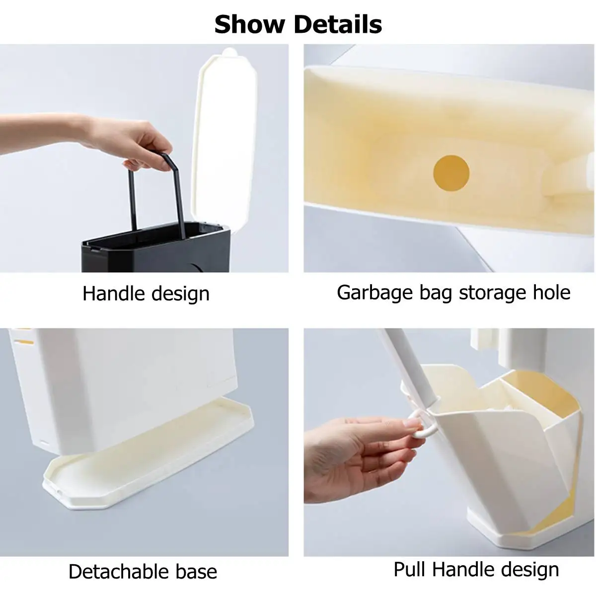 4L горячая Распродажа набор пластиковых мусорных баков с туалетной щеткой