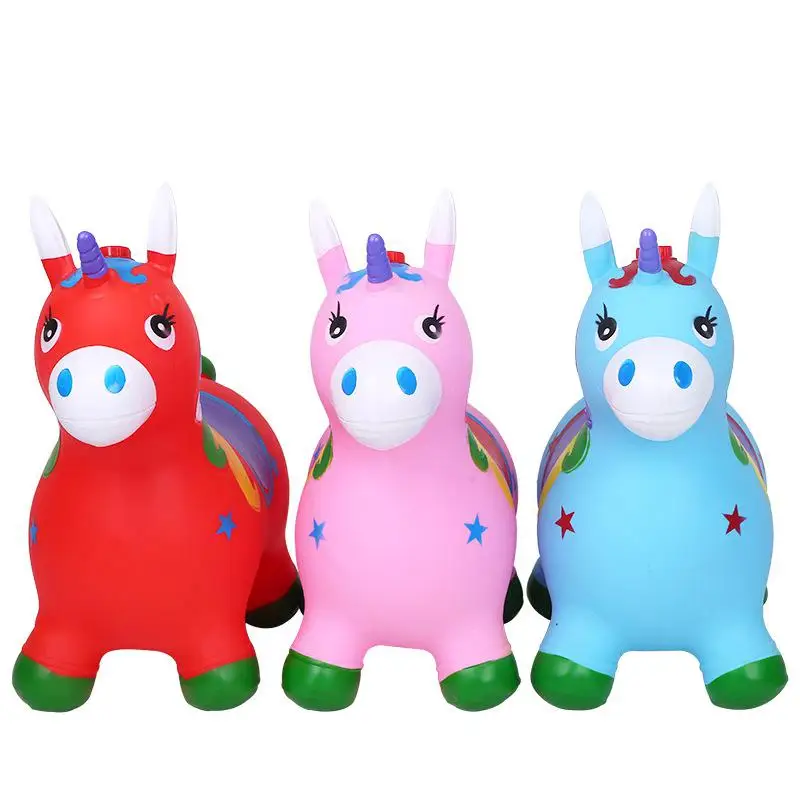 Kuulee Детская Надувная лошадь стабильная пластиковая детская утолщенная для
