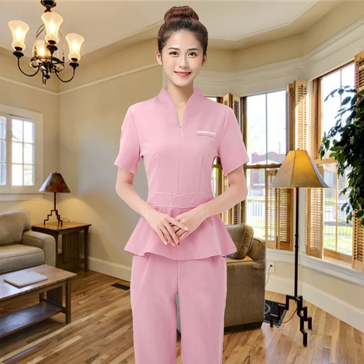 top and pant Для женщин Рабочая одежда 2 шт. Комплекты Женские Сауна ванны для ног Форма Красота Костюмы косметичка медицинская рабочая одежда, униформа для сотрудниц спа-салонов платье - Цвет: top and pant