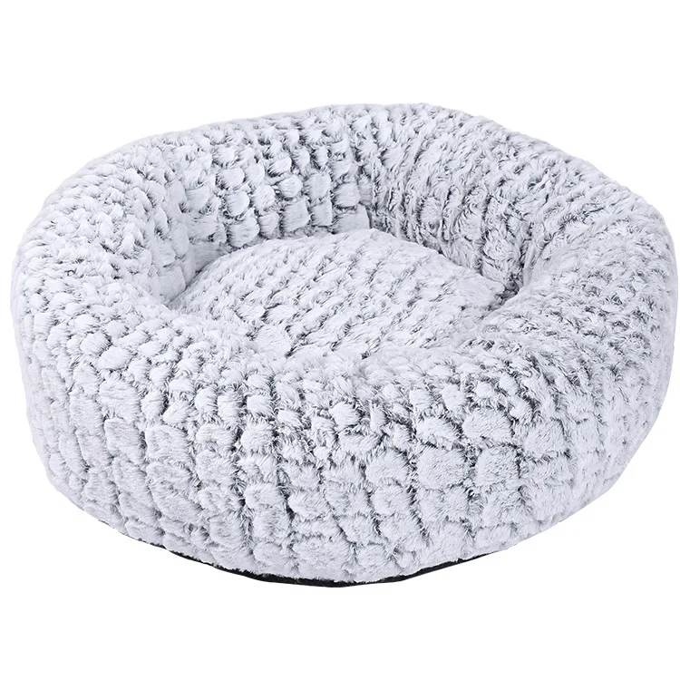 Длинная плюшевая мягкая кровать для домашних животных Конура собака круглая