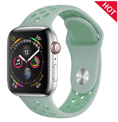 1 Band for Apple Watch 5 4 3 2 1 42MM 38MM soft Breathable strap Silicone Sports bands for Nike+ Iwatch series 5 4 3 40mm 44mm - Цвет ремешка: 1
