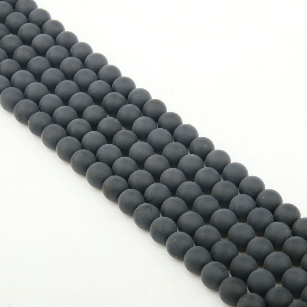 

Natural Stone Beads Black Agates Frosted Round for Jewelry Making Beadwork DIY Bracelet Necklace 4/6/8/10/12mm