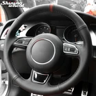 Блестящая пшеничная натуральная кожа чехол рулевого колеса автомобиля для Audi A1 8X A3 8V Sportback A4 B8 Avant A5 8T A6 C7 A7 G8 A8 D4