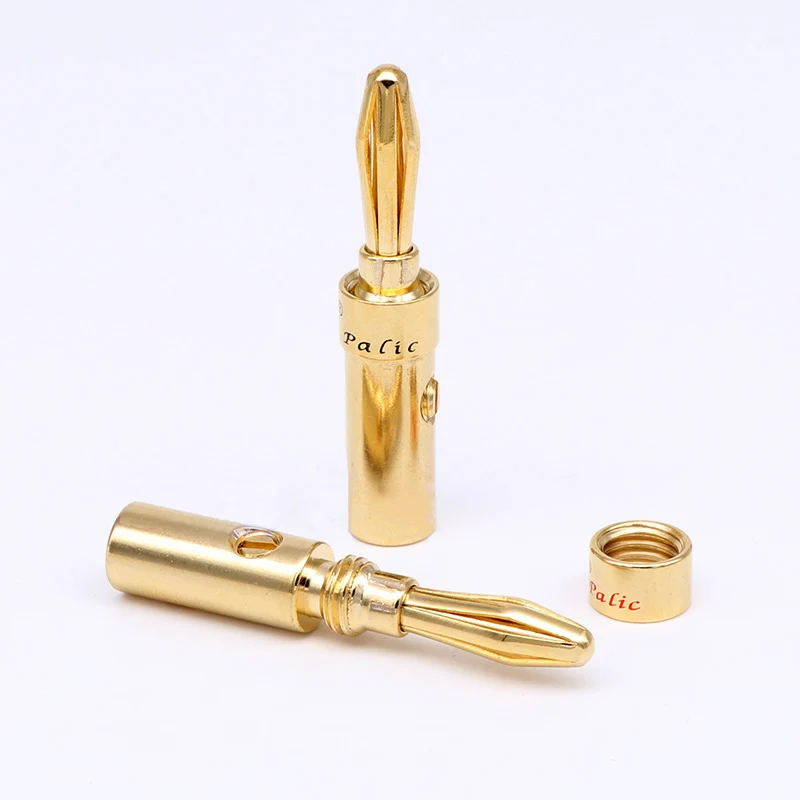 Чистая медь Позолоченные головки бананов усилитель спикер Кабельный разъем