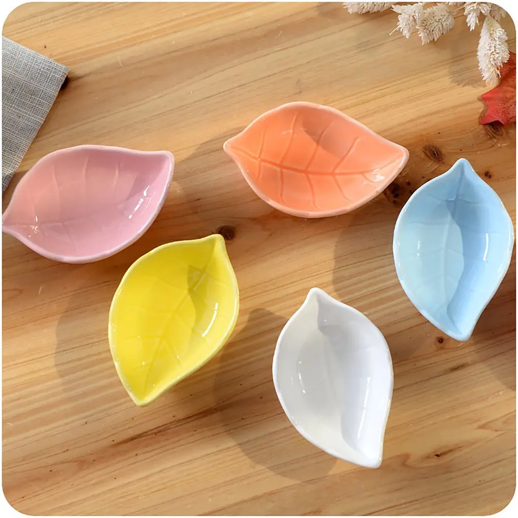 

Leaves Small Ceramic Dishes Kitchen Multipurpose Dish Seasoning Sauce Vinegar