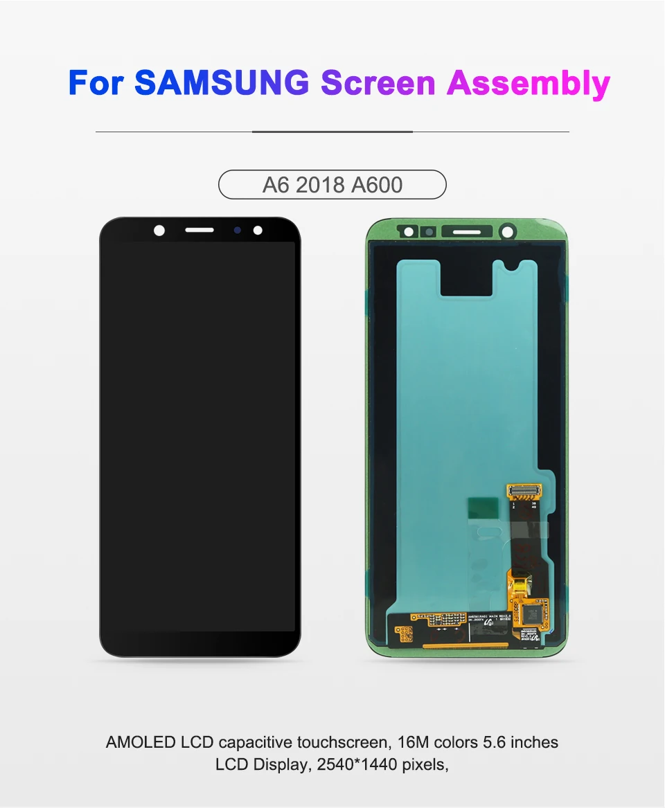 OLED ЖК-дисплей для SAMSUNG Galaxy A6 A600 ЖК-дисплей A600F A600FN A600G ЖК-дисплей модуль+ сенсорный экран дигитайзер сенсор в сборе