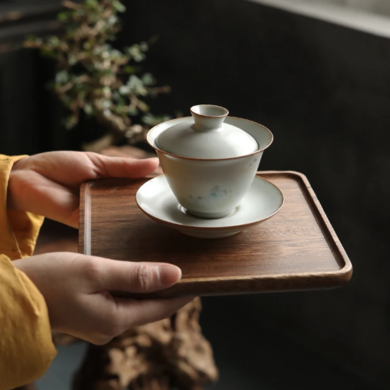 

Solid wood Pallet Sundries Storage Tray Desserts Snack Household Dishes Rectangular Walnut Bread Fruit Desktop Porch Disk Holder