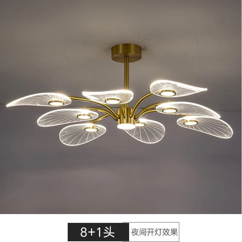 Nordic светодиодный потолочный светильник современный Медь люстры для Спальня