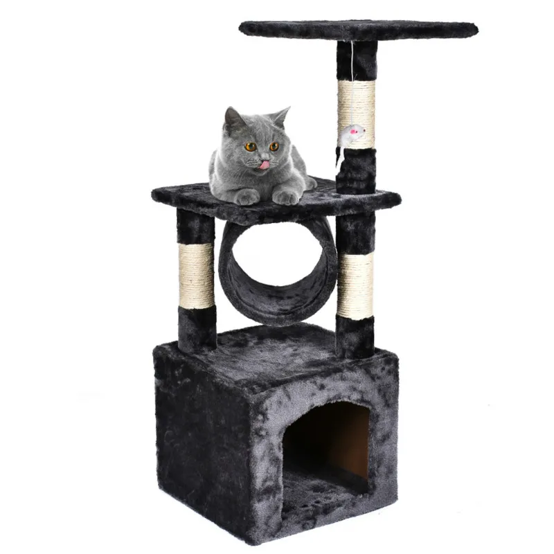 3" Deluxe Cat Tree Level, доска для царапания активности, дерево с когтеточками для котят - Цвет: Dark Grey